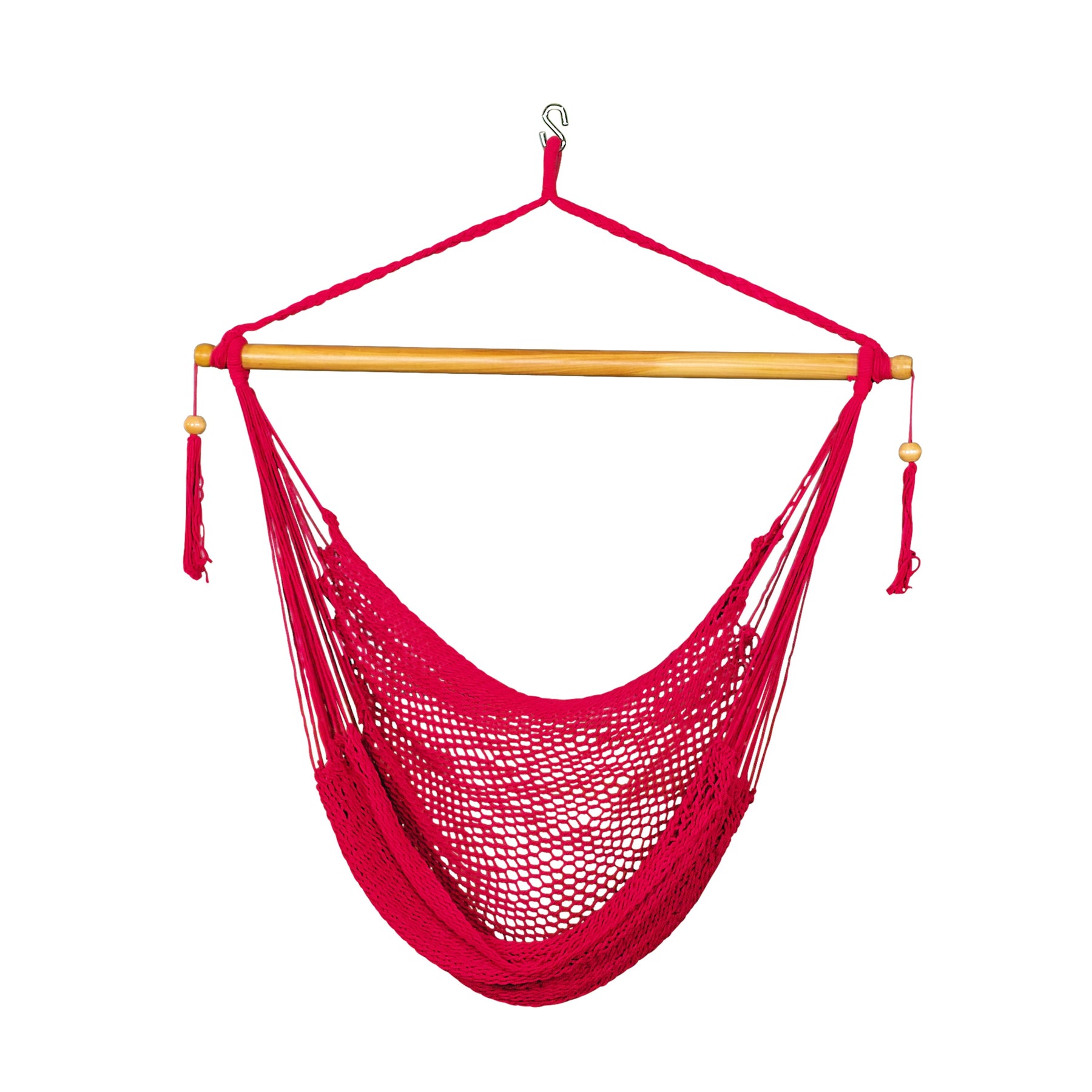 Bliss Hammocks 40-inch Red Island Rope Hammock Chair.