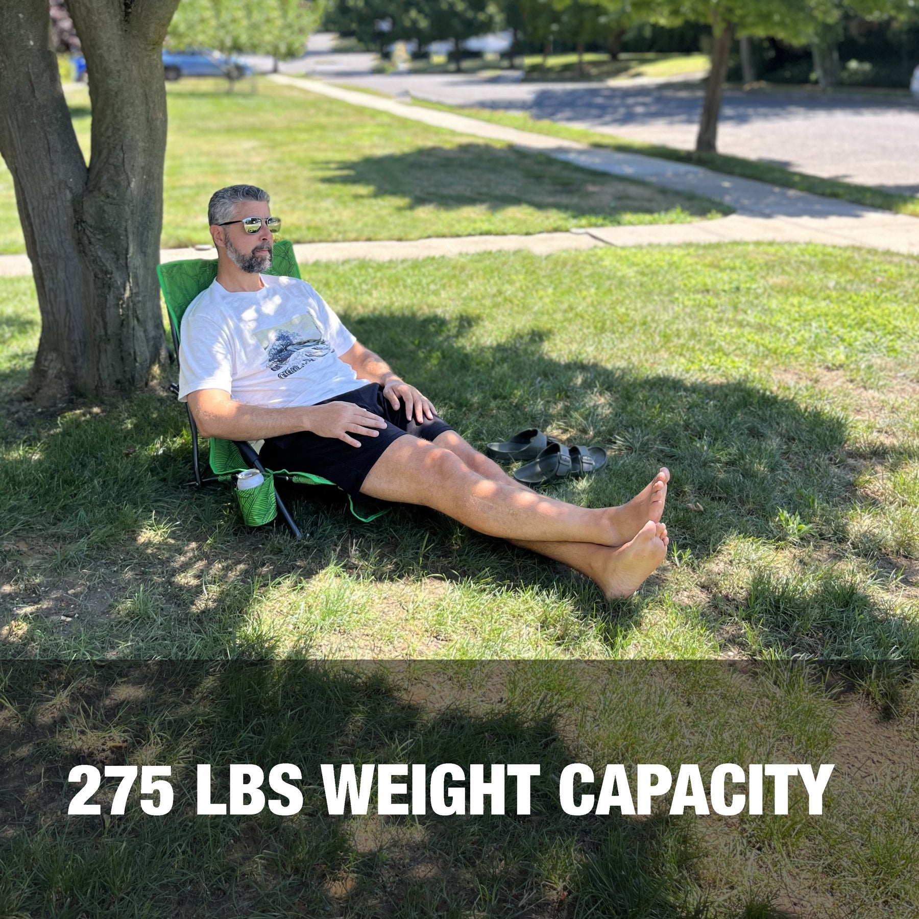 Bliss Hammocks Collapsible Beach Chair has a 275 pound weight capacity.
