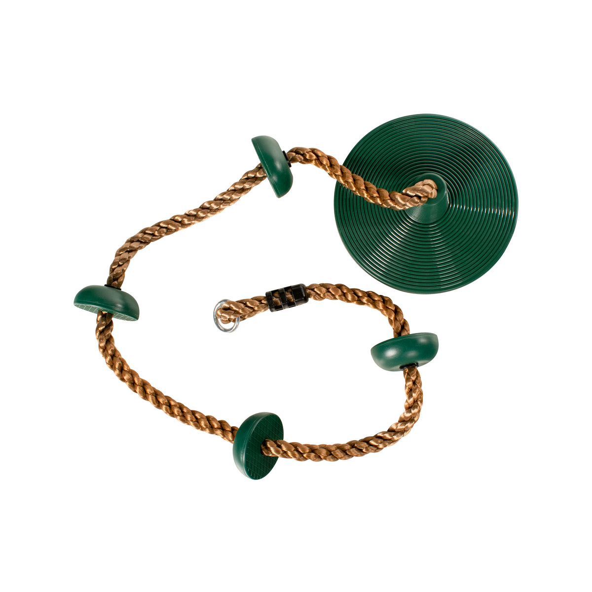 Top-view of the Bliss Outdoors Rope Climber Swing showing the base and rope.