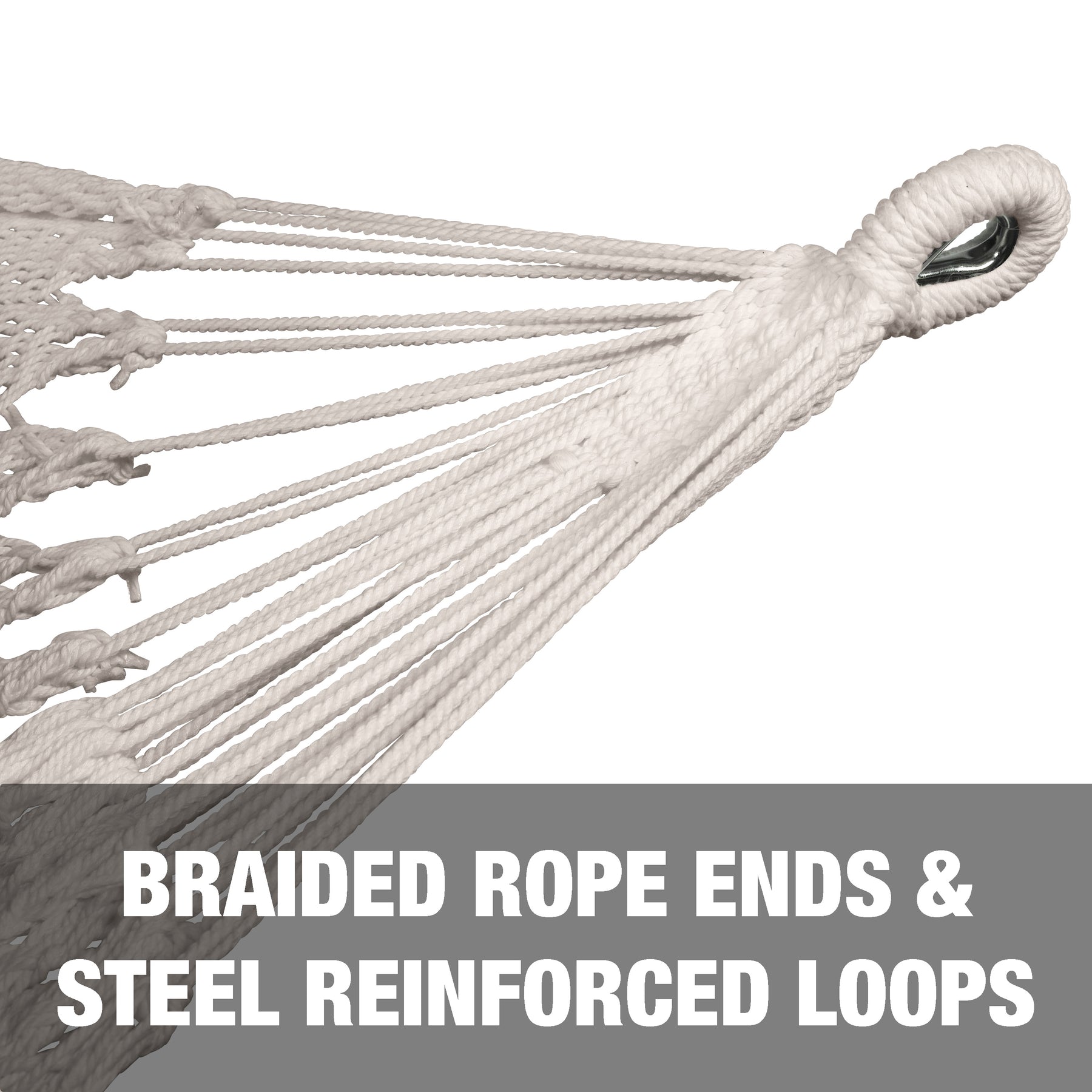 Brazilian Style Oversized Rope Hammock w/ Hanging Hardware | 60-in. Wide | 450 Lb. Capacity