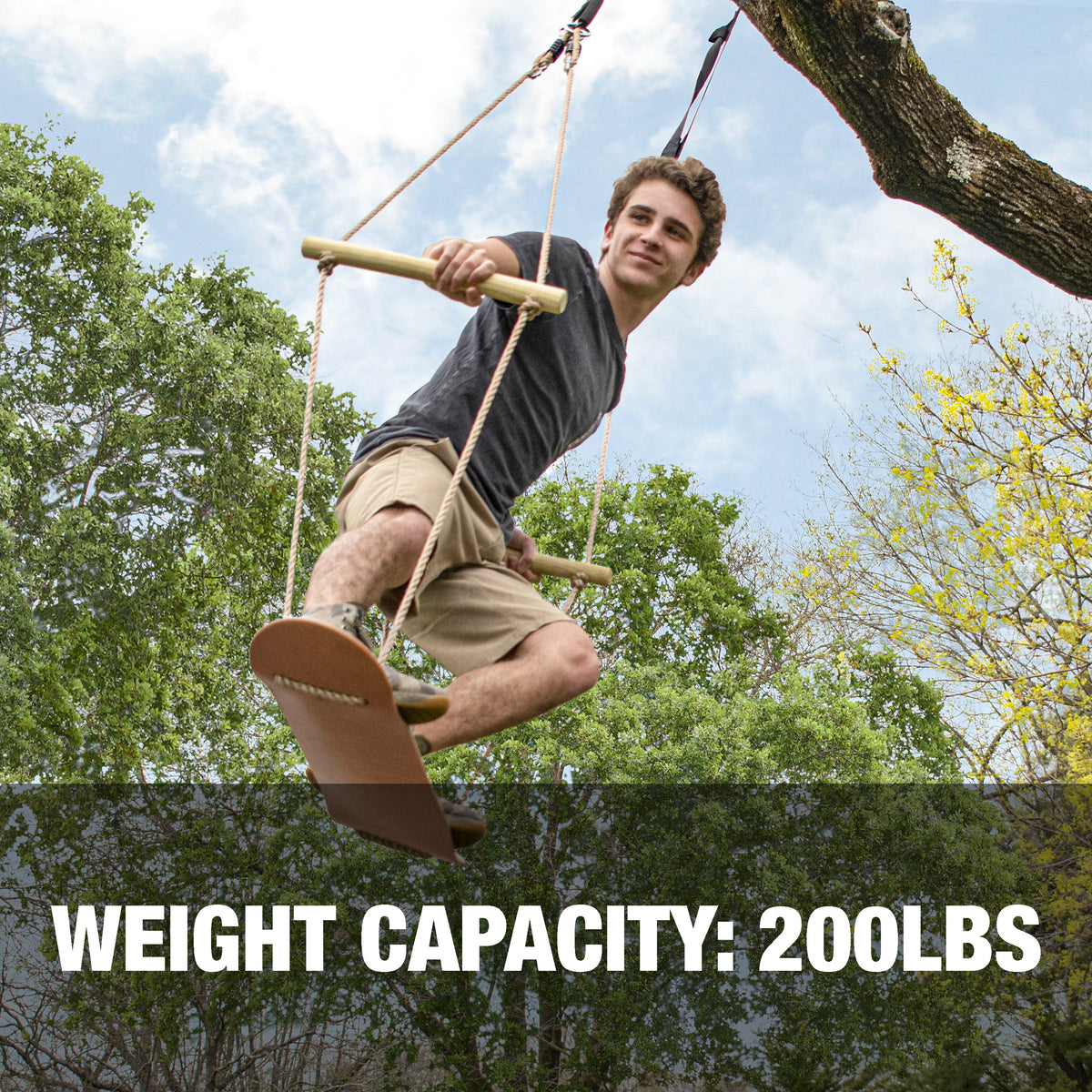 Weight capacity of 200 pounds.