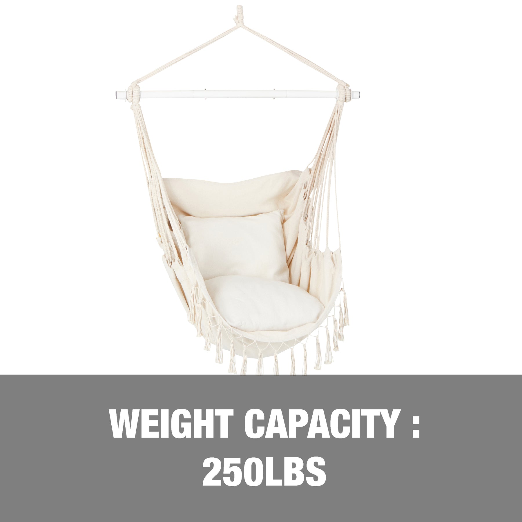 Weight capacity of 250 pounds.