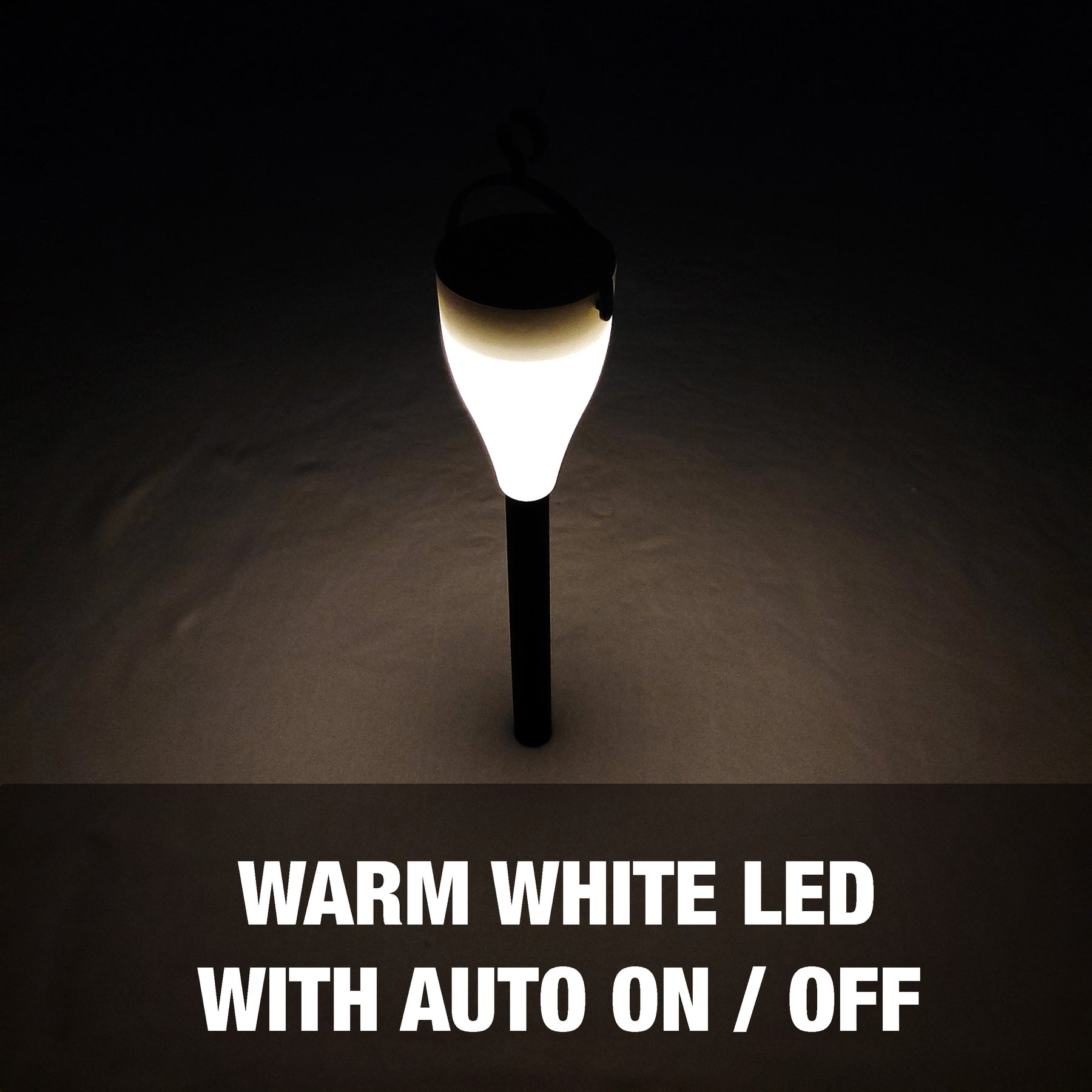 Solar Powered LED Pathway Lights w/ Hanging Hook | 14-in. Tall | 6-Pack | Waterproof IP44