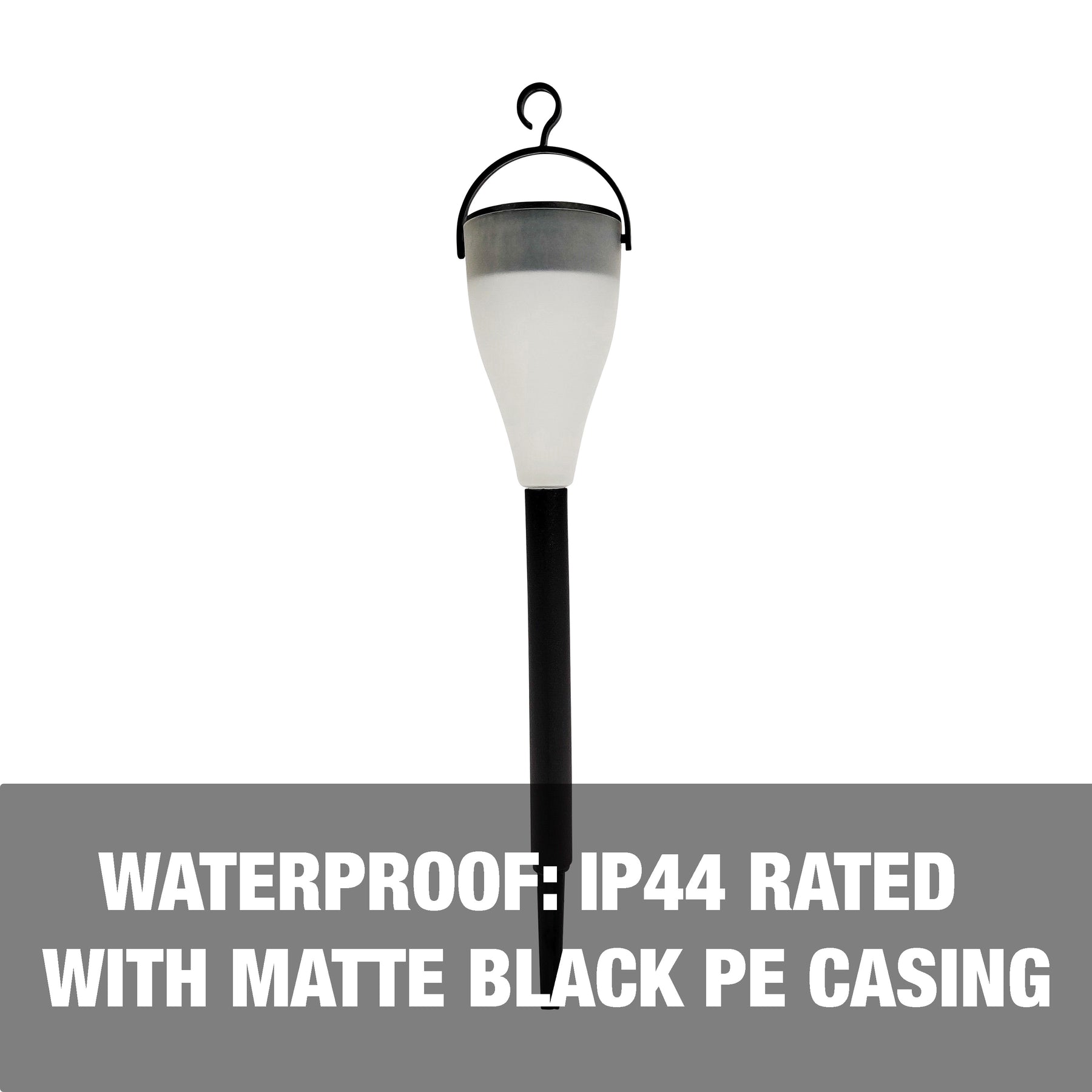 Solar Powered LED Pathway Lights w/ Hanging Hook | 14-in. Tall | 6-Pack | Waterproof IP44