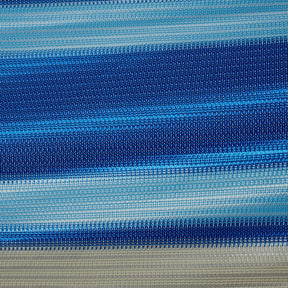 Close-up of the fabric and color pattern for the Bliss Hammocks 55-inch Wide Ventaleen Breathable Performance 2 Person Hammock with Pillow with blue and white stripes.