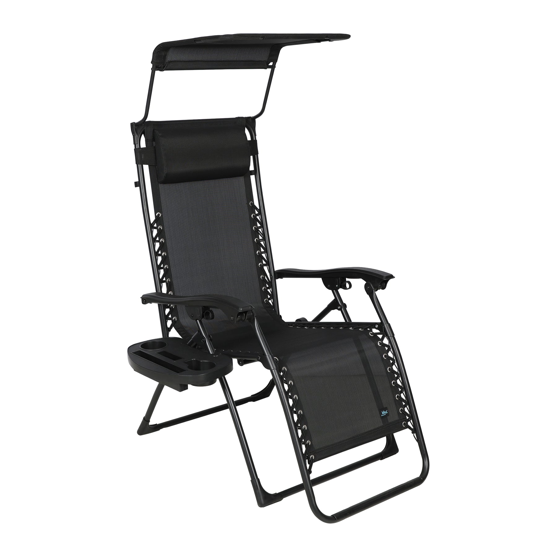 Gravity Free Chair w/ Canopy, Pillow, & Drink Tray | 26-in. Wide | Weather & Rust Resistant | 300 Lb. Capacity