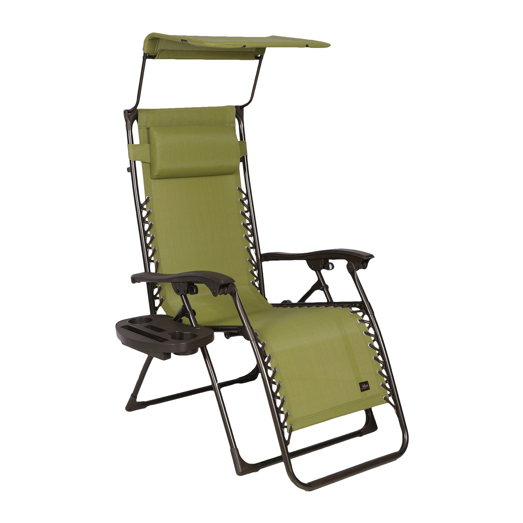 Gravity Free Chair w/ Canopy, Pillow, & Drink Tray | 26-in. Wide | Weather & Rust Resistant | 300 Lb. Capacity