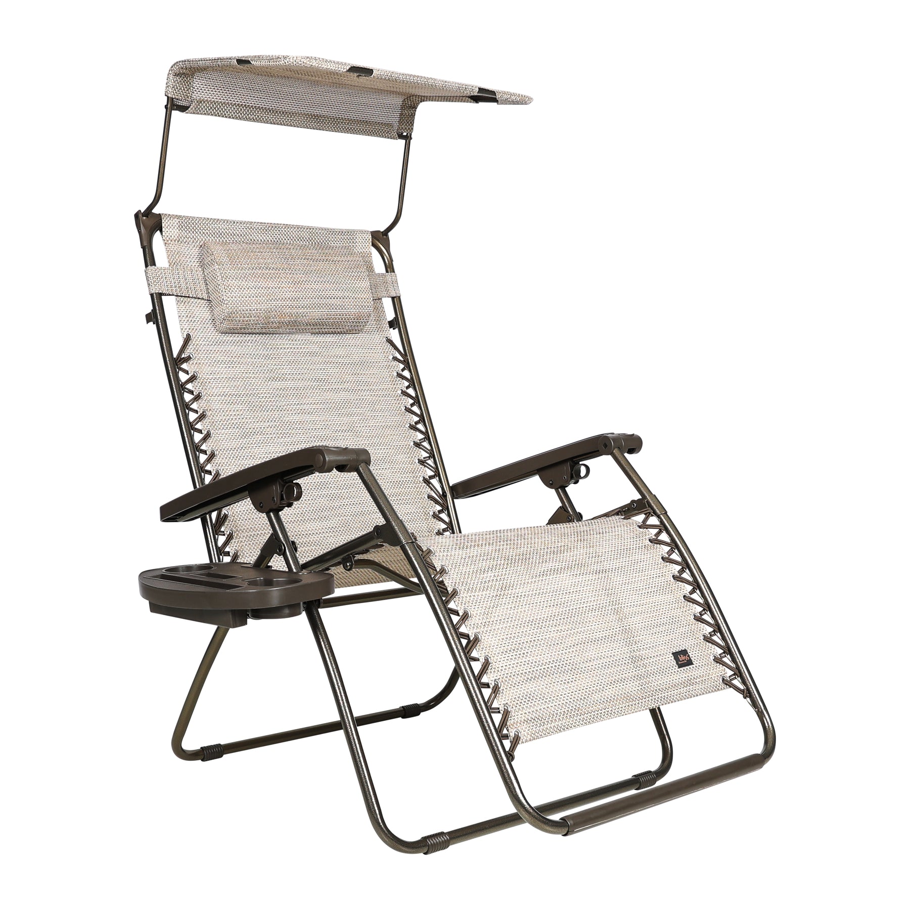 Gravity Free Chair w/ Canopy, Drink Tray, & Pillow | 30-in. Wide XL | Weather & Rust Resistant | 360 Lb. Capacity