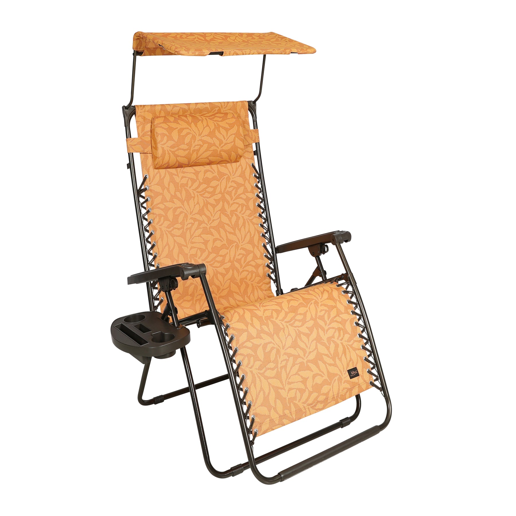Gravity Free Chair w/ Canopy, Pillow, & Drink Tray | 26-in. Wide | Weather & Rust Resistant | 300 Lb. Capacity