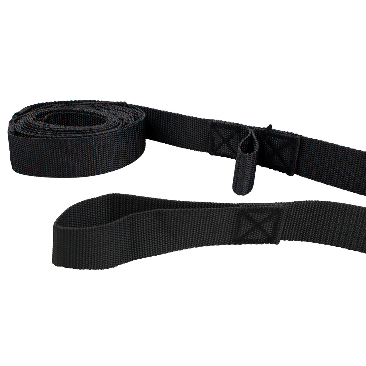 Close-up of the polyester and nylon straps.