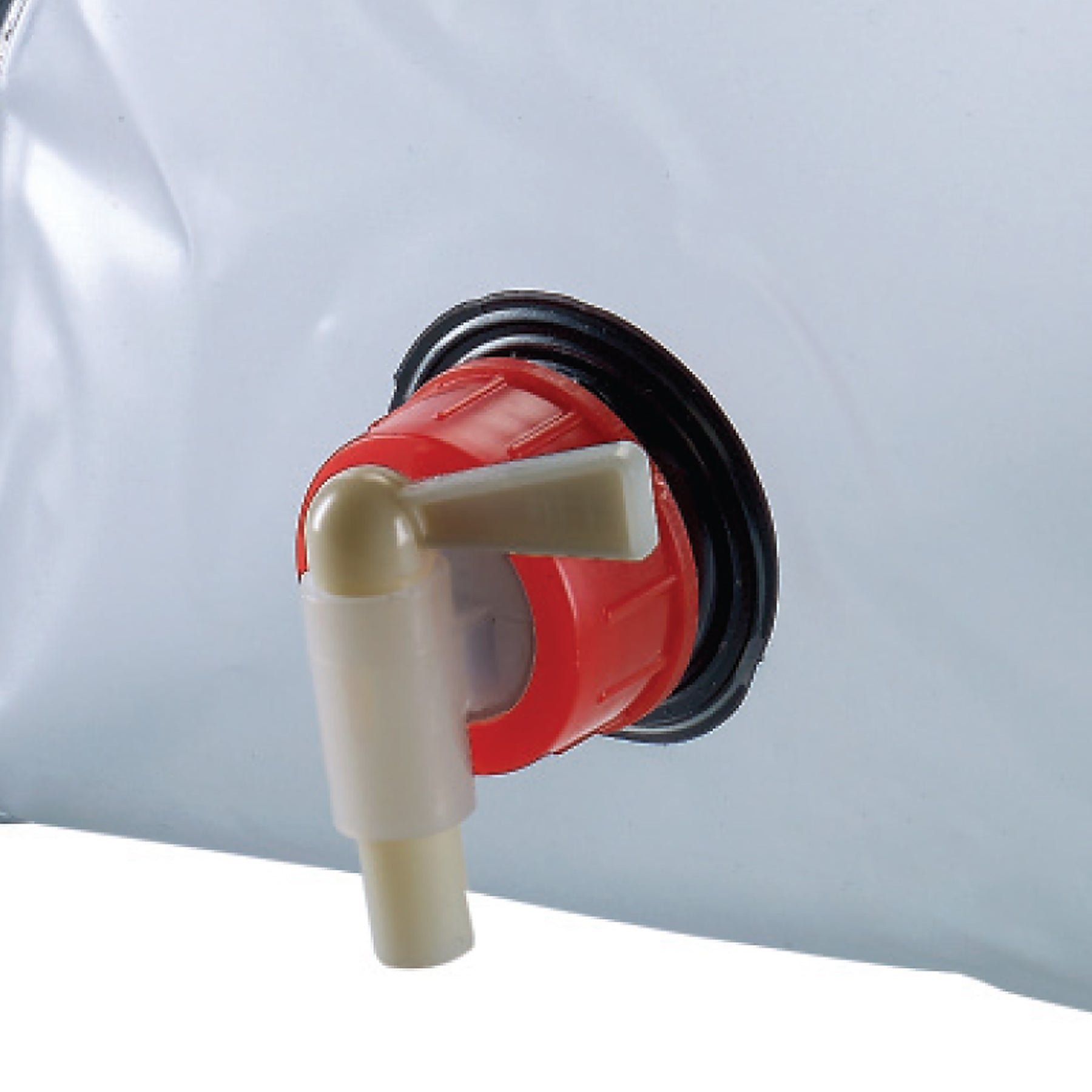 Close-up of the spout on the TrailGear 5 Gallon Collapsible Water Container with Comfortable Carry Handle.