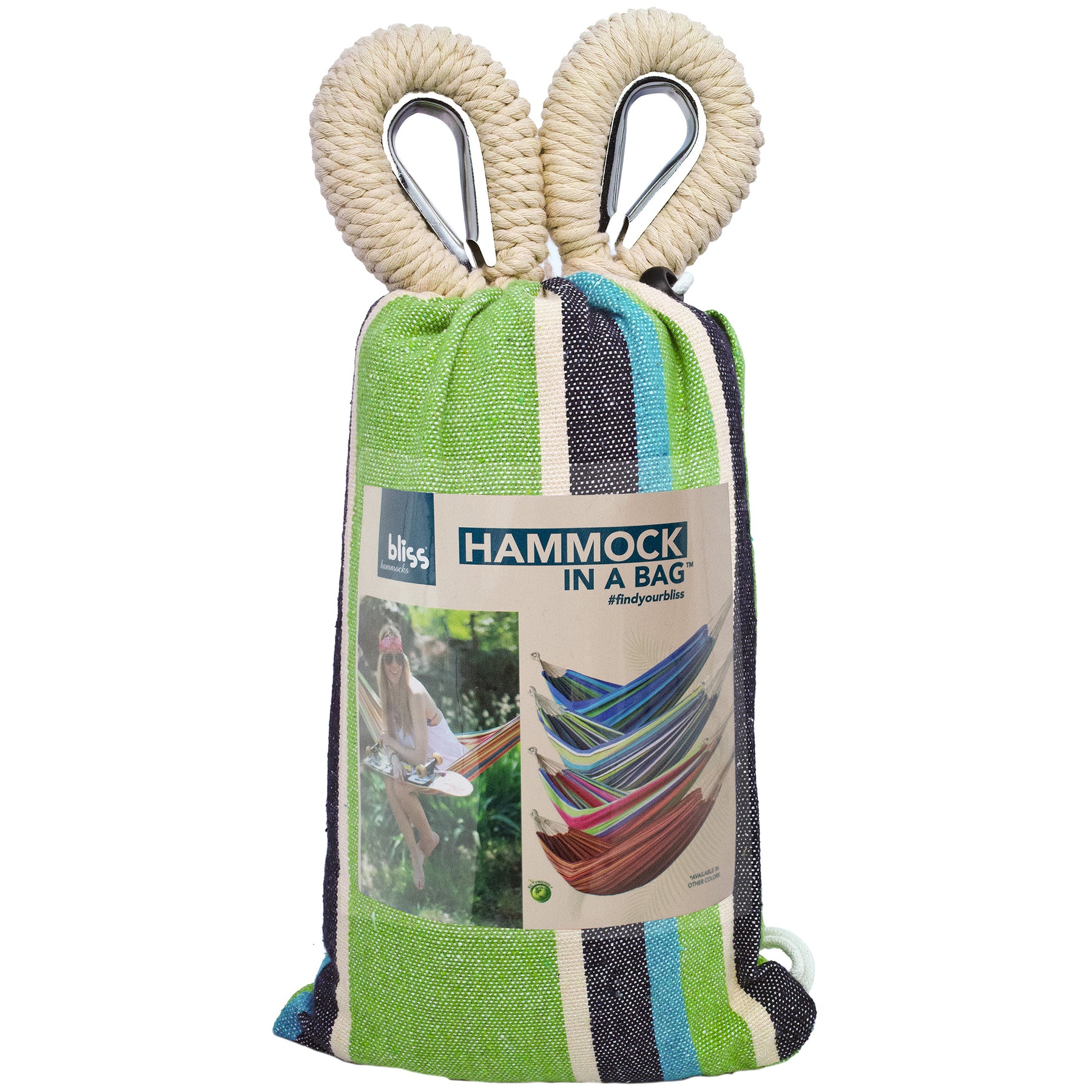 Bliss Hammocks Hammock in a Bag W/ Rope loops + Hanging Hardware + Universal Multi-Loop Suspension System | 40-in. Wide | 220 Lb. Capacity