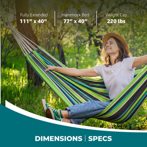 Bliss Hammocks Hammock in a Bag W/ Rope loops + Hanging Hardware + Universal Multi-Loop Suspension System | 40-in. Wide | 220 Lb. Capacity