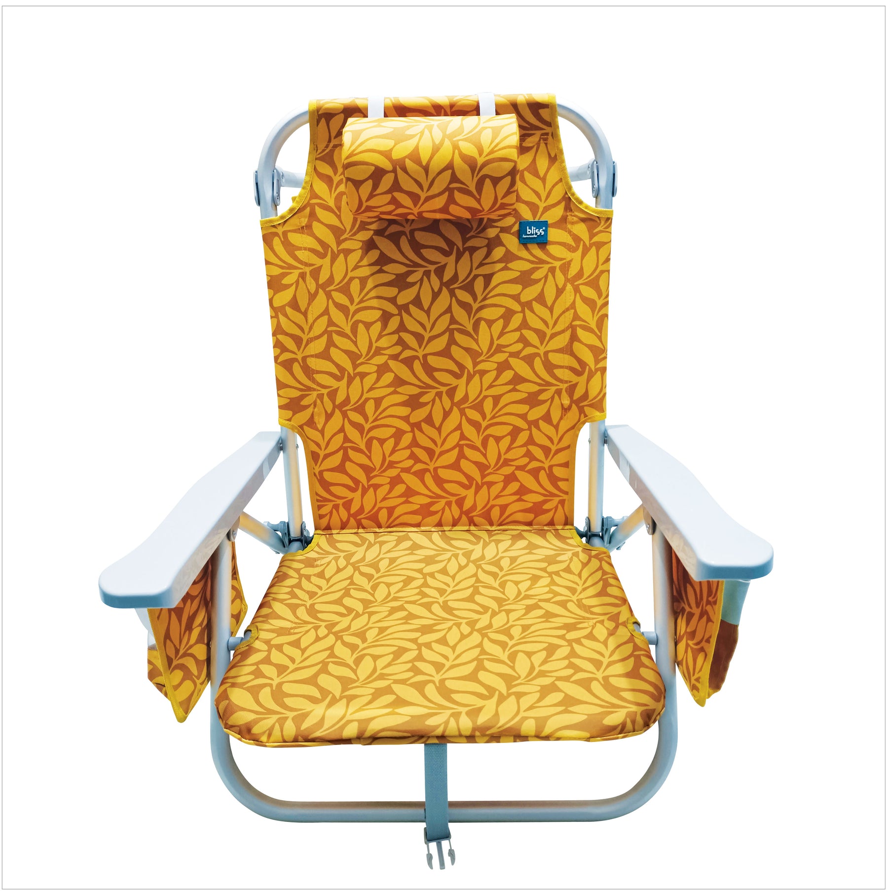 Backpack Aluminum Beach Chair W/ Side Pocket & Detachable Cooler Bag | 5 Reclining Positions | 275 Lb. Capacity