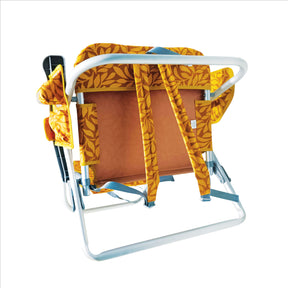 Backpack Aluminum Beach Chair W/ Side Pocket & Detachable Cooler Bag | 5 Reclining Positions | 275 Lb. Capacity