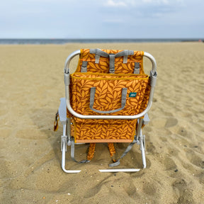 Backpack Aluminum Beach Chair W/ Side Pocket & Detachable Cooler Bag | 5 Reclining Positions | 275 Lb. Capacity