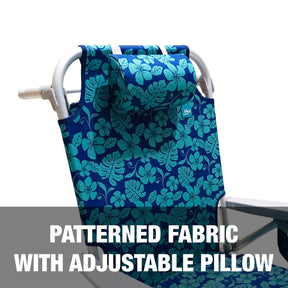 Patterned fabric with adjustable pillow.