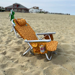 Backpack Aluminum Beach Chair W/ Side Pocket & Detachable Cooler Bag | 5 Reclining Positions | 275 Lb. Capacity