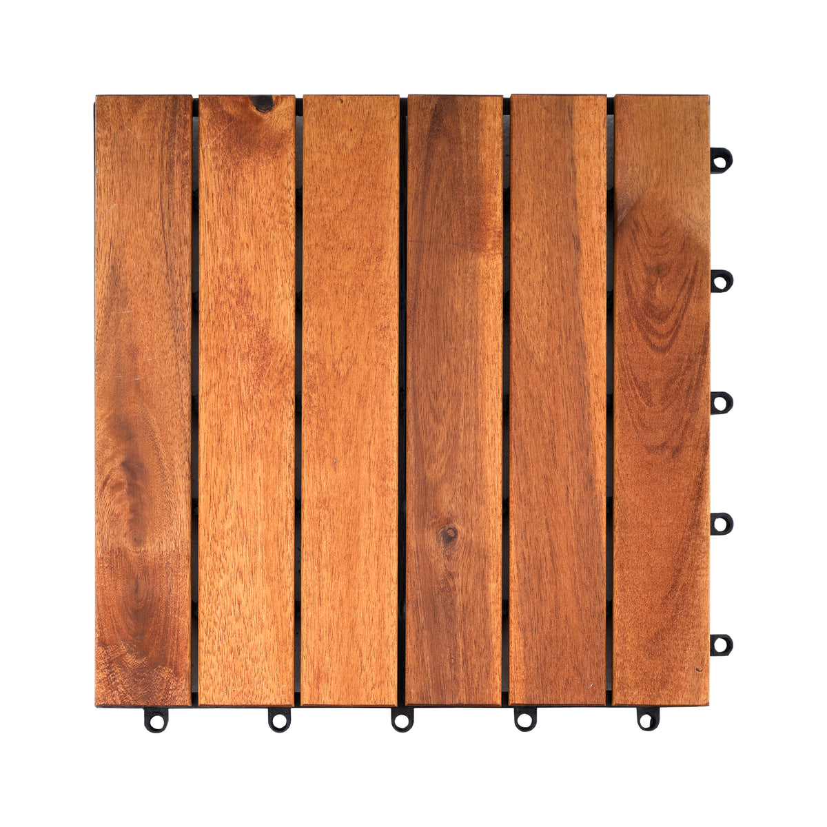 Bliss Outdoors Hardwood 6-Slat Interlocking Deck Tiles