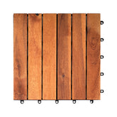 Bliss Outdoors Hardwood 6-Slat Interlocking Deck Tiles
