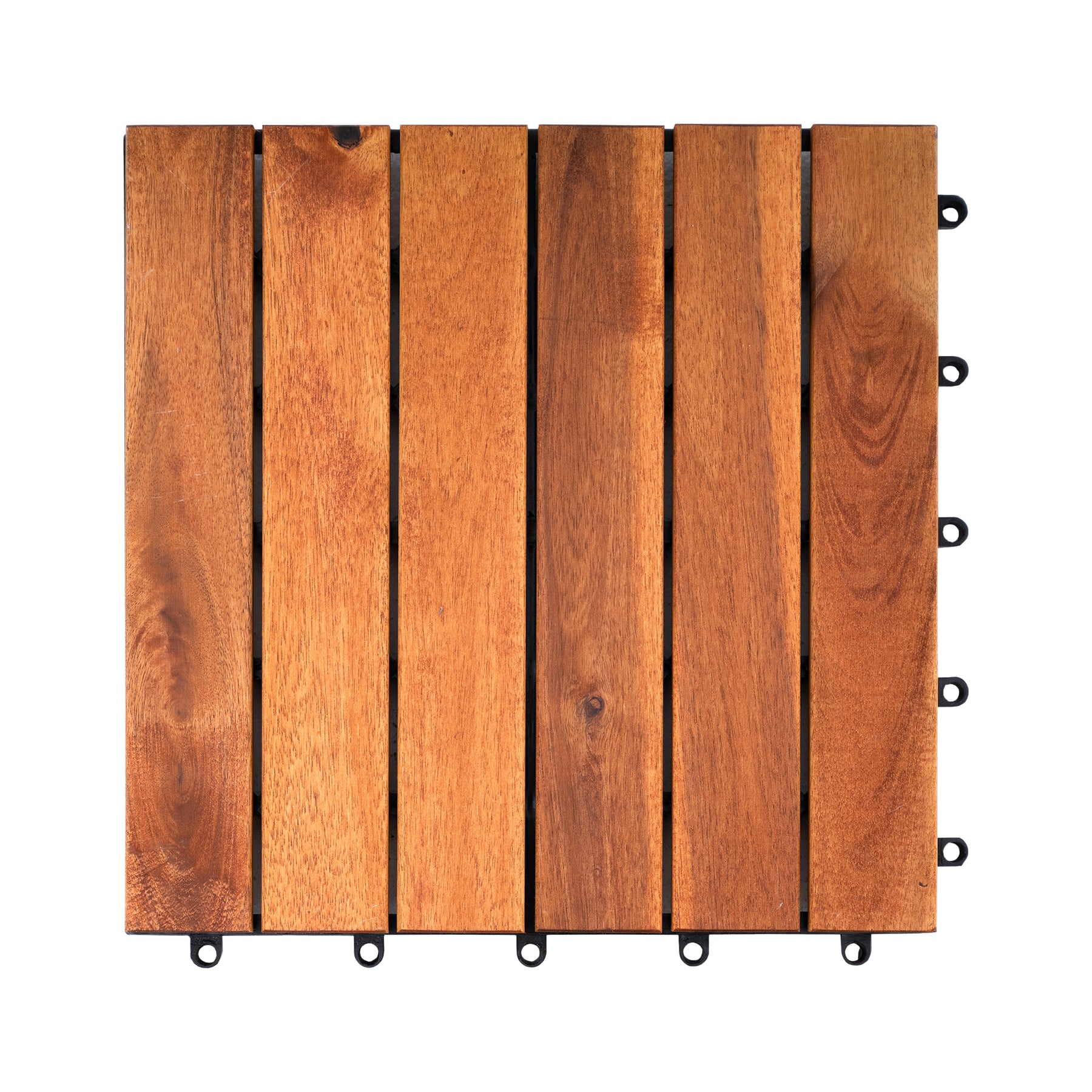 Bliss Outdoors Hardwood 6-Slat Interlocking Deck Tiles