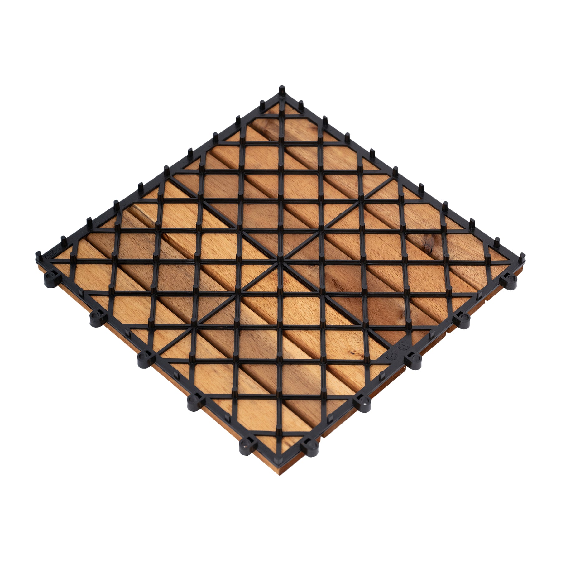 Bliss Outdoors Hardwood 6-Slat Interlocking Deck Tiles