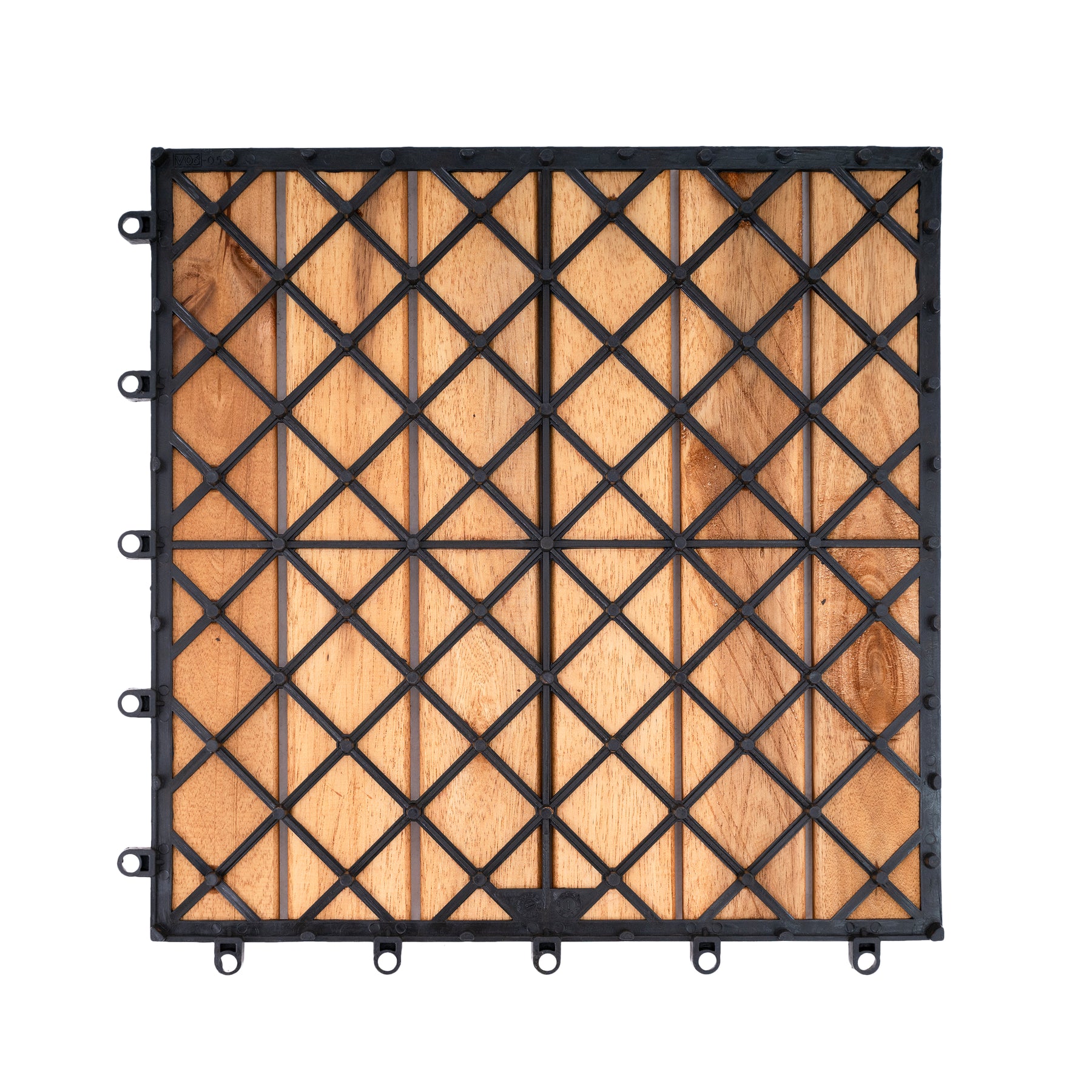 Bliss Outdoors Hardwood 6-Slat Interlocking Deck Tiles