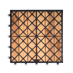 Bliss Outdoors Hardwood 6-Slat Interlocking Deck Tiles