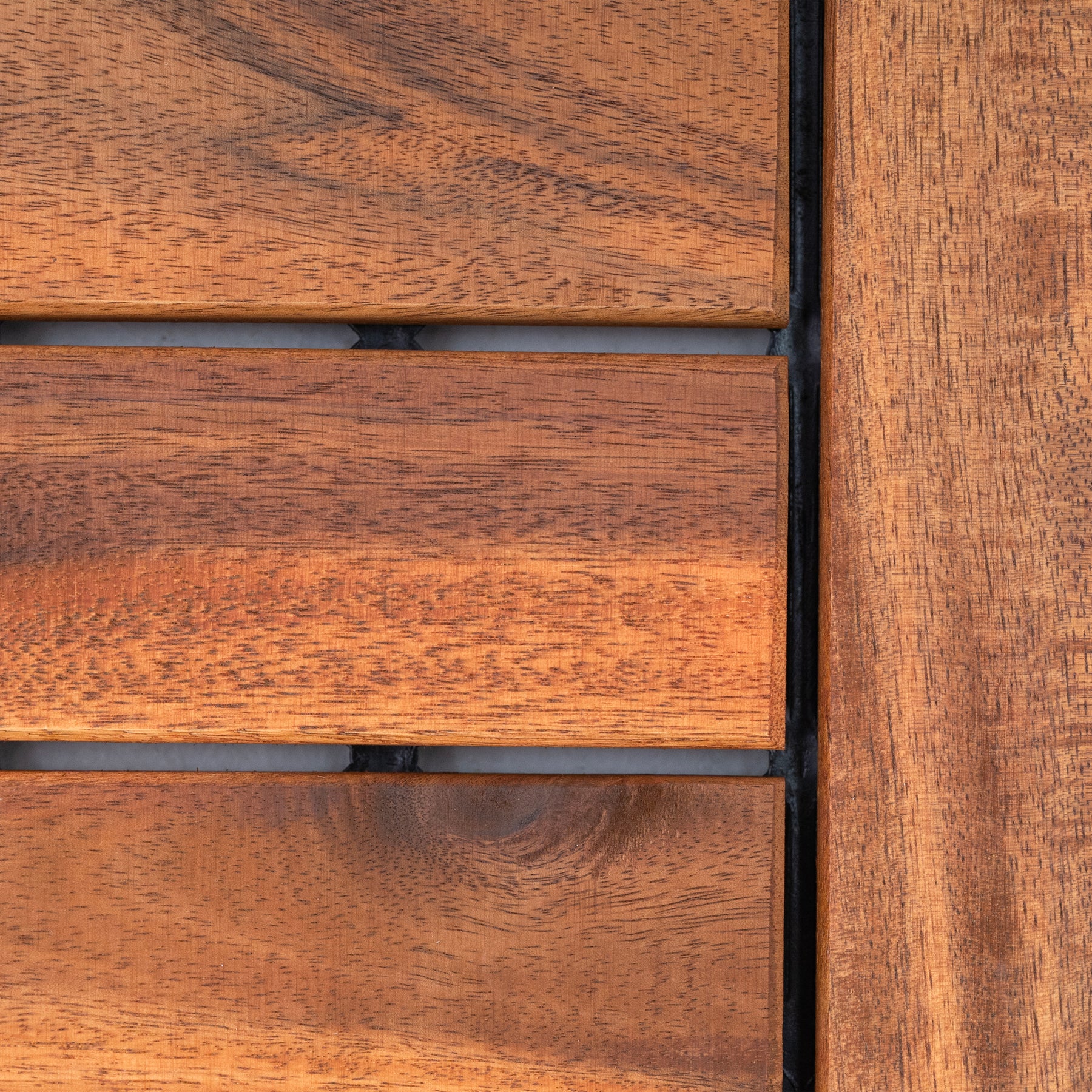 Bliss Outdoors Hardwood 6-Slat Interlocking Deck Tiles