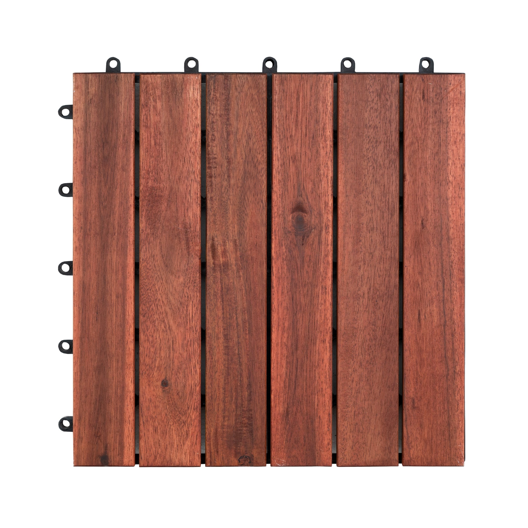 Bliss Outdoors Hardwood 6-Slat Interlocking Deck Tiles