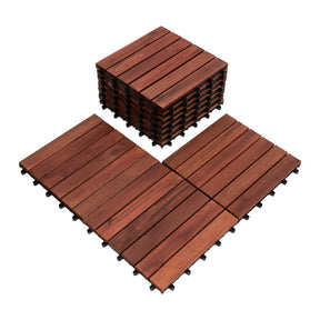 Bliss Outdoors Hardwood 6-Slat Interlocking Deck Tiles