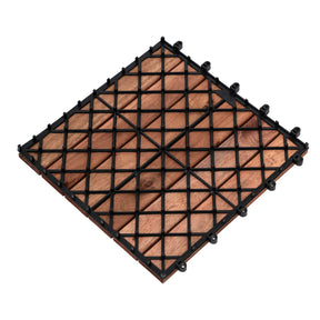Bliss Outdoors Hardwood 6-Slat Interlocking Deck Tiles