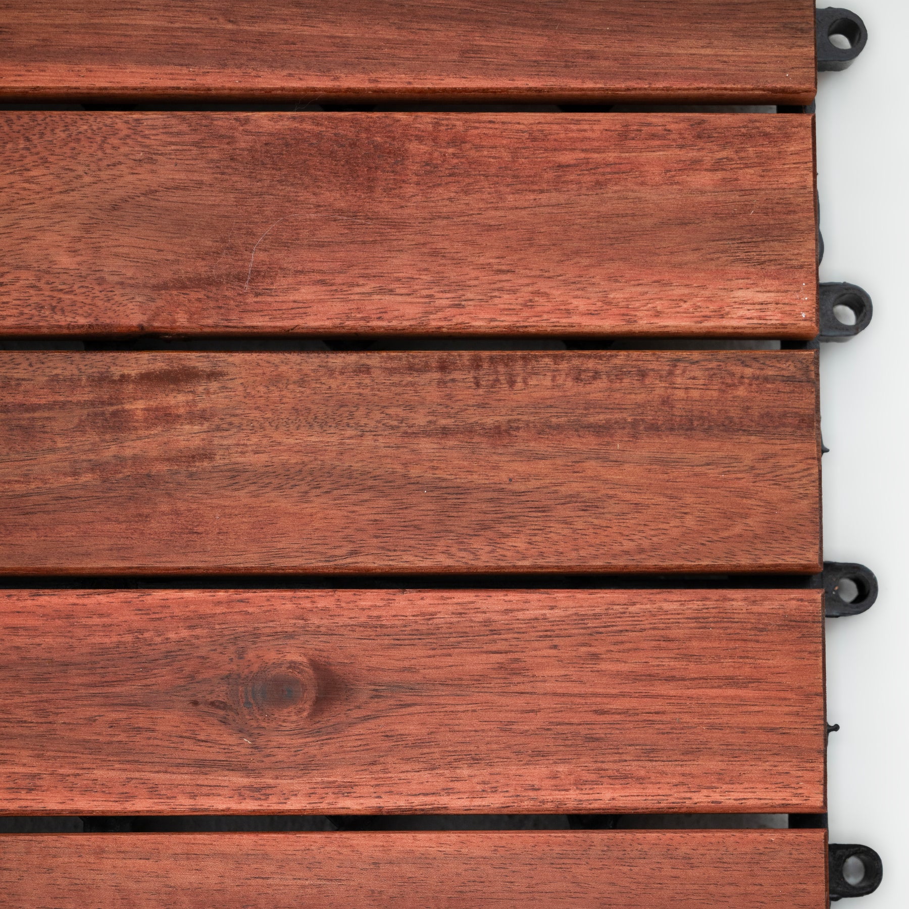 Bliss Outdoors Hardwood 6-Slat Interlocking Deck Tiles