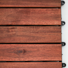 Bliss Outdoors Hardwood 6-Slat Interlocking Deck Tiles