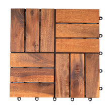 Bliss Outdoors Hardwood 12-Slat Interlocking Deck Tiles