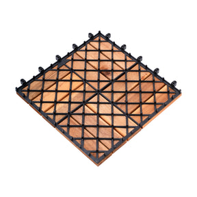 Bliss Outdoors Hardwood 12-Slat Interlocking Deck Tiles
