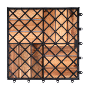 Bliss Outdoors Hardwood 12-Slat Interlocking Deck Tiles