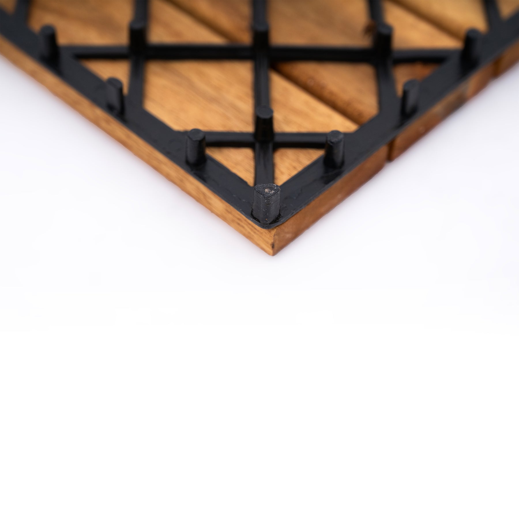 Bliss Outdoors Hardwood 12-Slat Interlocking Deck Tiles