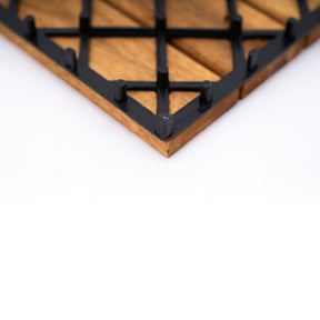 Bliss Outdoors Hardwood 12-Slat Interlocking Deck Tiles