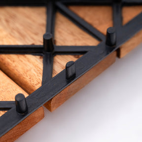 Bliss Outdoors Hardwood 12-Slat Interlocking Deck Tiles