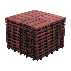 Bliss Outdoors Hardwood 12-Slat Interlocking Deck Tiles