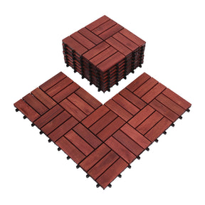 Bliss Outdoors Hardwood 12-Slat Interlocking Deck Tiles