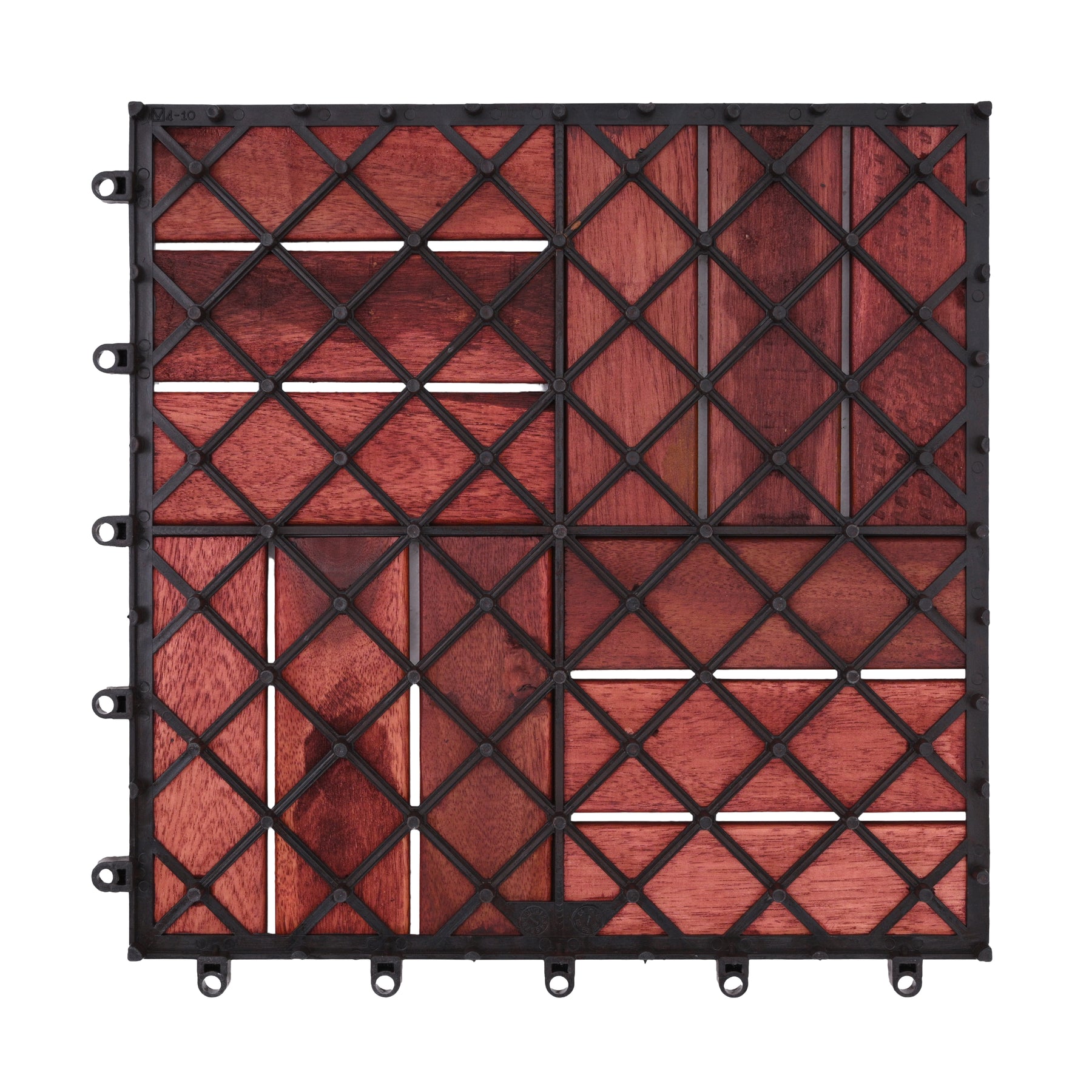 Bliss Outdoors Hardwood 12-Slat Interlocking Deck Tiles