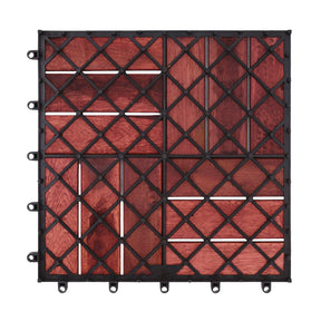 Bliss Outdoors Hardwood 12-Slat Interlocking Deck Tiles