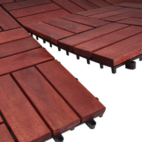 Bliss Outdoors Hardwood 12-Slat Interlocking Deck Tiles