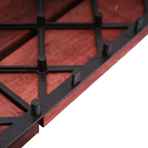 Bliss Outdoors Hardwood 12-Slat Interlocking Deck Tiles