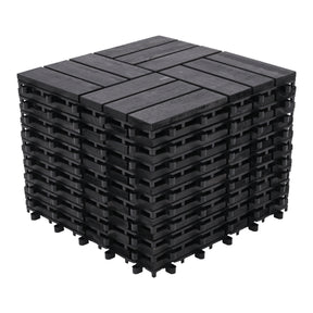 Bliss Outdoors Hardwood 12-Slat Interlocking Deck Tiles