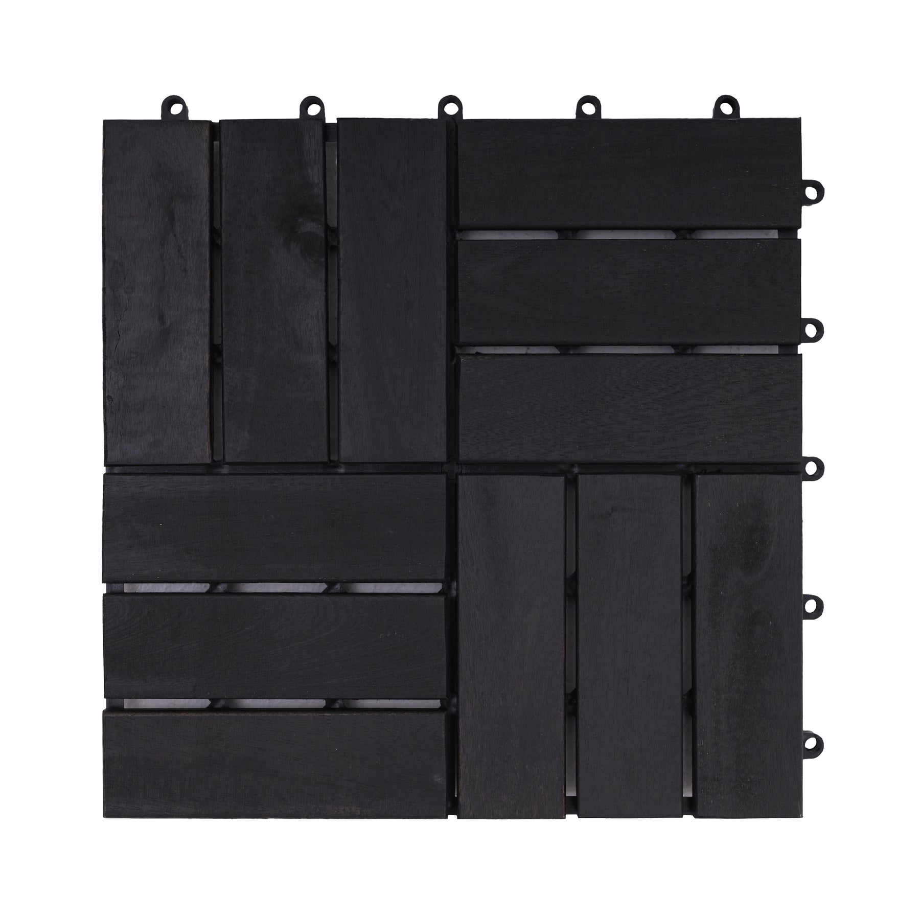 Bliss Outdoors Hardwood 12-Slat Interlocking Deck Tiles