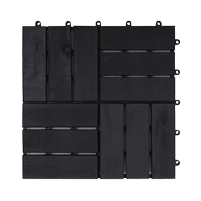 Bliss Outdoors Hardwood 12-Slat Interlocking Deck Tiles