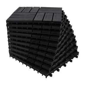 Bliss Outdoors Hardwood 12-Slat Interlocking Deck Tiles